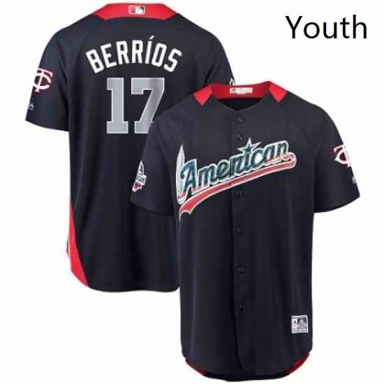 Youth Majestic Minnesota Twins 17 Jose Berrios Game Navy Blue American League 2018 MLB All Star MLB Jersey